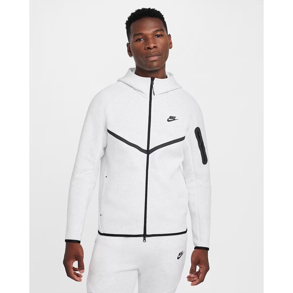 Nike Tech Men's Full-Zip Windrunner Hoodie (Birch Heather/Black. M. HV0949-051